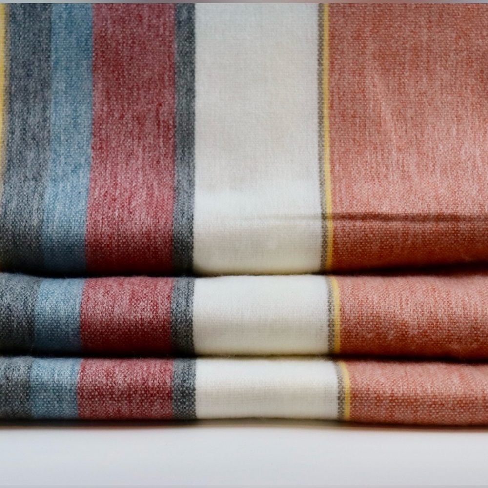 Luxury Alpaca Wool Blanket Striped Blanket